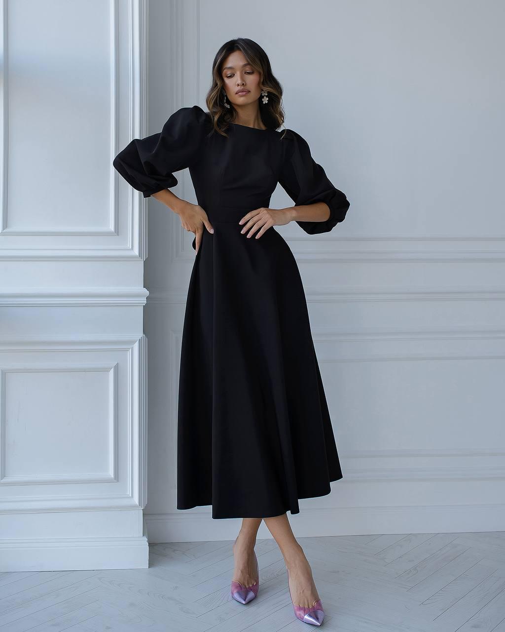 midi fit and flare dresses with sleeves Hourglass 3/4 Sleeve fit & Flare Dress main image 1