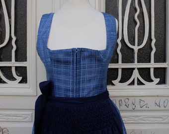 Dirndl mit Schürze, Vintage Dirndl, blau, Größe 38