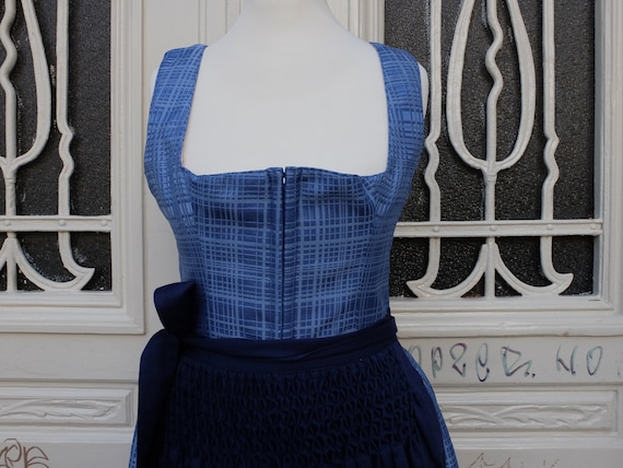 Dirndl with apron, vintage dirndl, blue, size 38