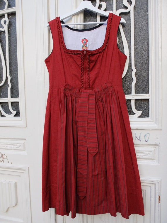 Dirndl with apron, Vintage Dirndl, red, size 44
