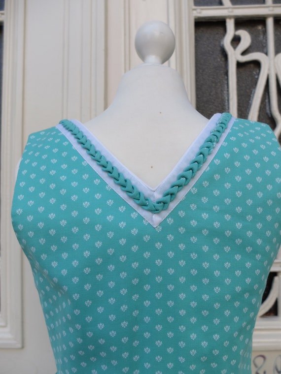 Dirndl with apron, vintage dirndl, turquoise whit… - image 5