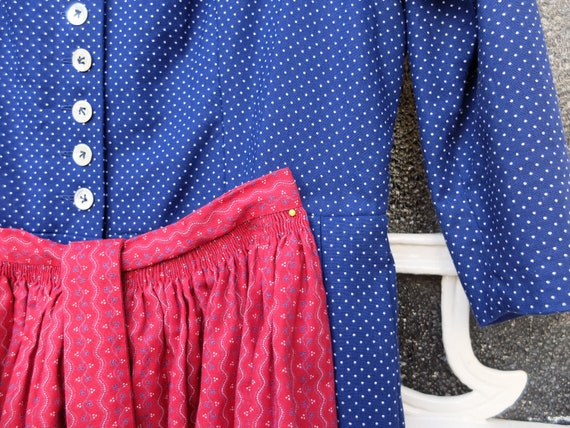 Dirndl with apron, vintage dirndl, blue / red, si… - image 3