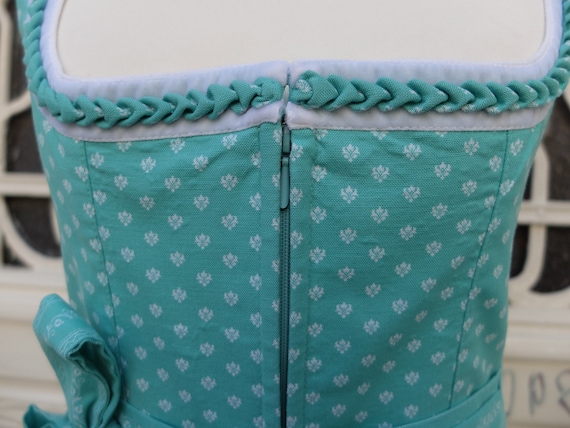 Dirndl with apron, vintage dirndl, turquoise white