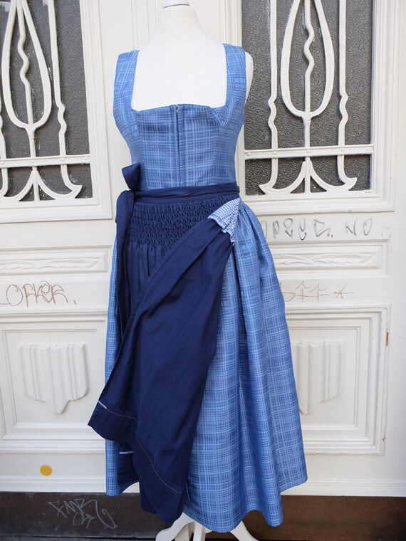 Dirndl with apron, vintage dirndl, blue, size 38 - image 5