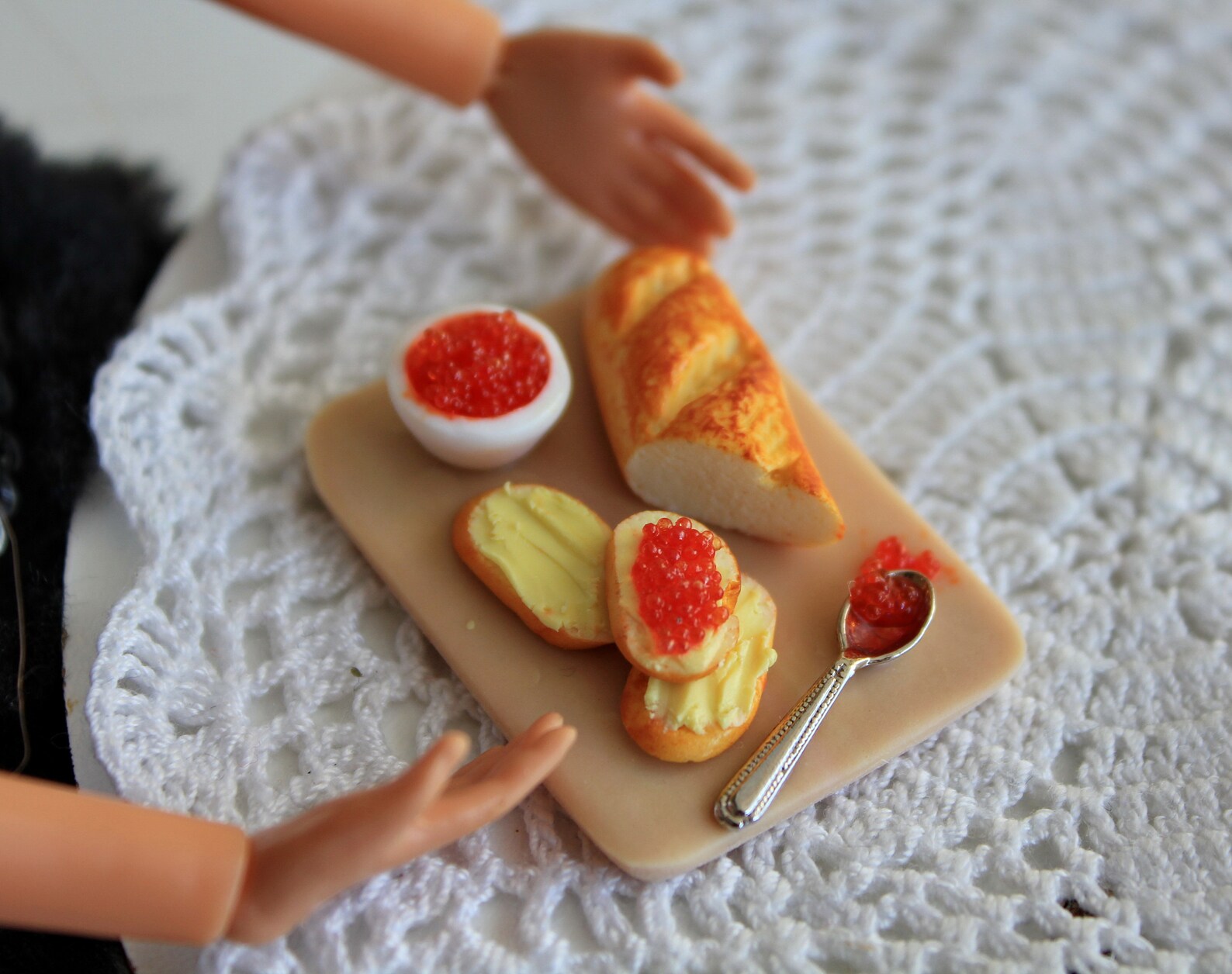 Bread for the doll. Food for a doll. Sandwiches with butter Etsy