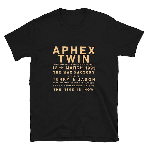 Aphex Twin Flyer T-Shirt for UK Rave, Braindance, Rephlex Records and IDM music fans
