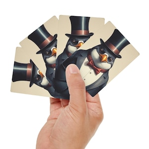 Grillige pokerkaarten met een schattige pinguïn | Leuk cadeau voor gamers, kaartavonden, uniek verzamelobject