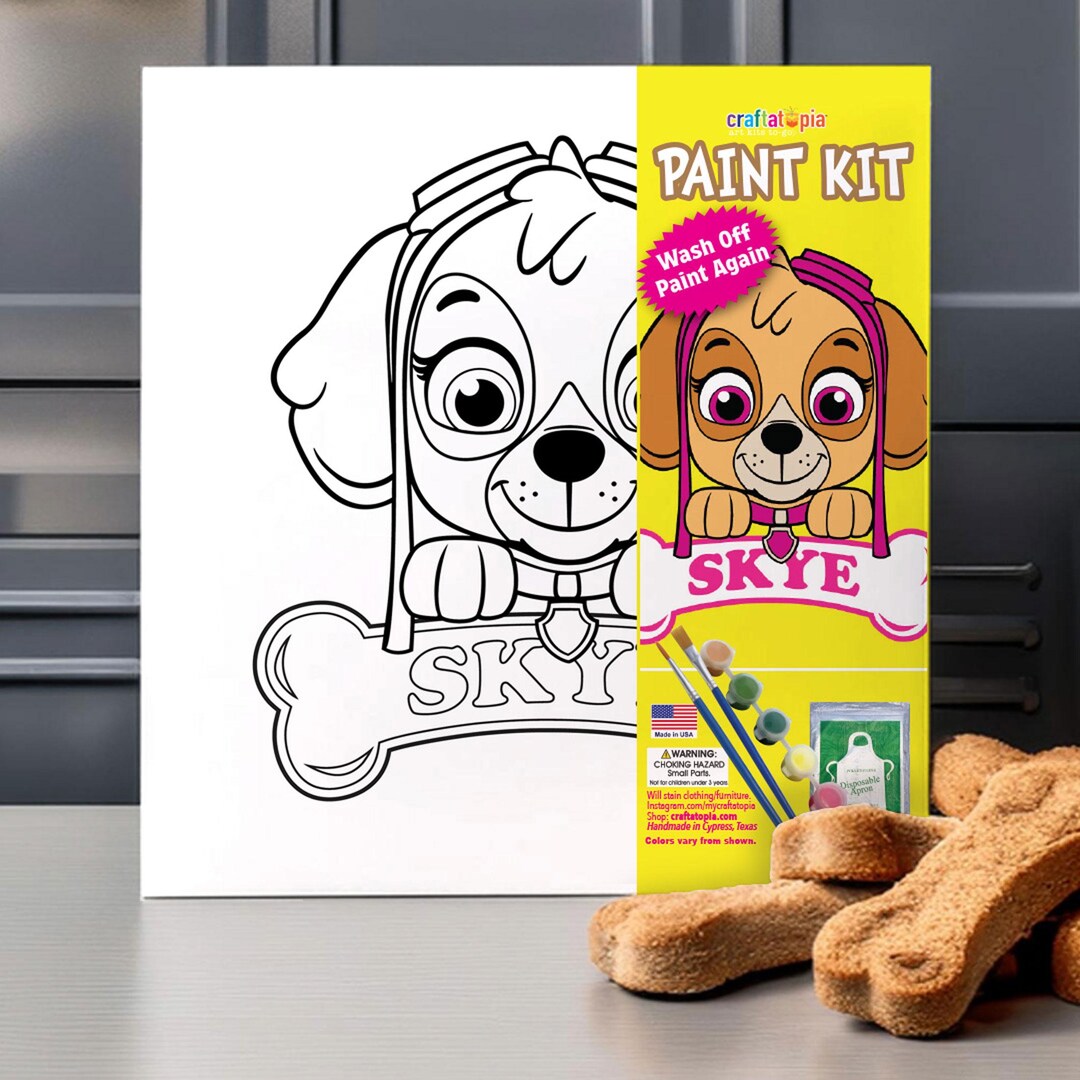 Skye Paw Patrol Birthday Party Activity, Favor Painting Kit
