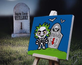 Beetlejuice Painting Kit: Kids Halloween Craft, Pre-Sketched Canvas