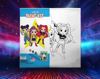 KPOP Inspired Art Painting Kit | DIY Pre-Printed Outlined Canvas