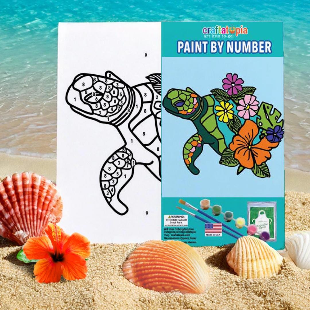 37 Super Cute Sea Turtle Crafts for Kids They Will Love 19 Sea Turtle Adult Paint by Number Kit Art DIY Craft on Stretched…