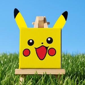 Pokémon Pikachu 3d Craft Kit | 4 in x4 in Pre-printed Painting Set for Kids | Birthday Party Favor