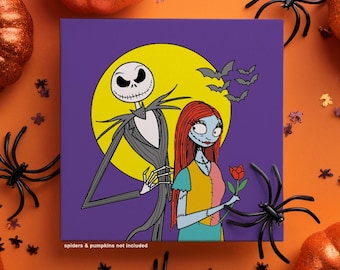 Jack Skellington Paint Kit | 10x10 Pre-Sketched Canvas, Kids Halloween Activity