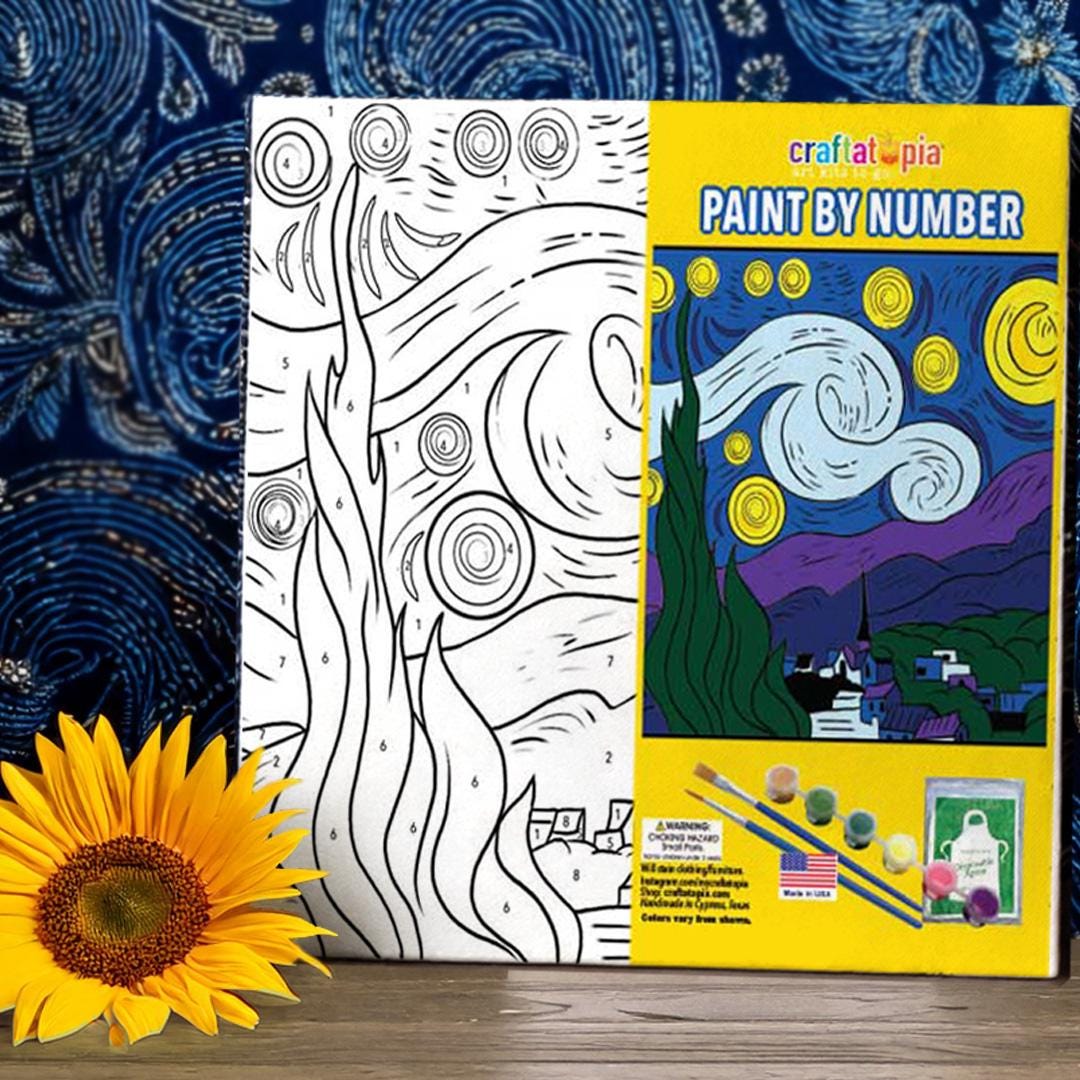 Van Gogh Starry Night Paint by Number Kit | DIY Craft Adult Painting