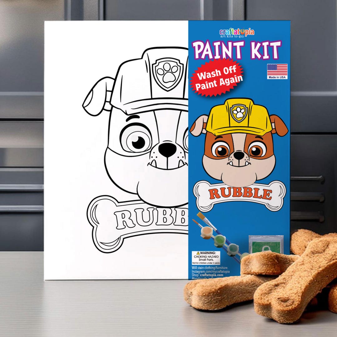 Rubble Paw Patrol Birthday Party Activity, Favor Painting Kit | 10x10 ...