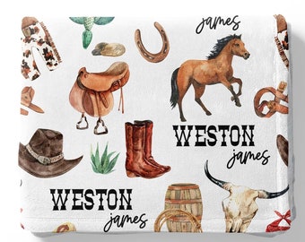 Personalized cowboy blanket, Western nursery bedding, Rodeo baby bedding, Rodeo Nursery, Cowboy Gift, Cowboy blanket, Western - cowboy life