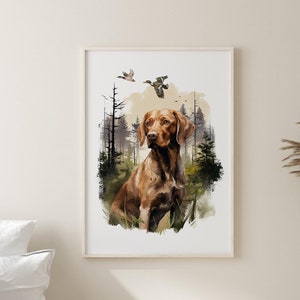 Hunting wall art, Hunting kids room decor, Wall print for boys room, Hunting dog print, Labrador hunting wall art, Vintage Dog nursery decor