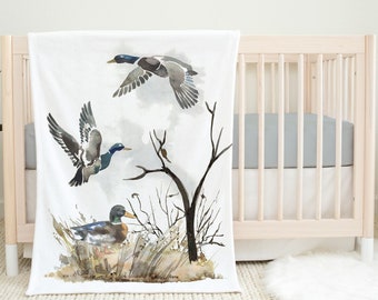 Duck Hunting Blanket, Hunting Baby Bedding, Hunting Blanket, Boy Blanket, Duck Hunting Nursery, Duck Crib Bedding, Duck Hunting Gifts Hunter