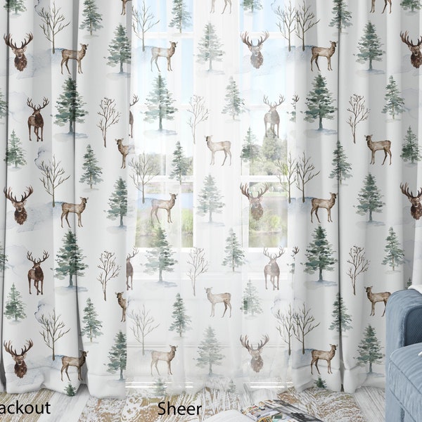 Deer Curtains Etsy