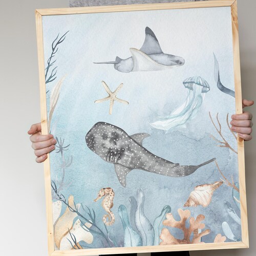 Under the Sea Wall Art Ocean Nursery Decor Nautical Nursery Etsy
