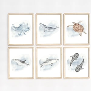 Unter dem Meer Druck, 6er Set Meer, Deko für das Meer, Meer, Deko für das Meer, 6er Set - DIGITALER DOWNLOAD - Tiefer Ozean