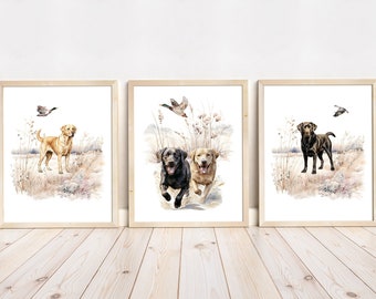 Labrador retriever Wall Art, Hunting nursery decor, Dogs Nursery art, Wall Prints for Boys Room, Mallard Duck Nursery Art, Hunting wall art