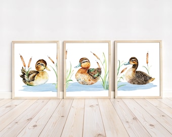 Ducks Hunting Wall Art, Hunting nursery decor, Duck Nursery wall art, Waterfowl art, Wall Prints for Boys Room, Mallard Duck Nursery Art LiD
