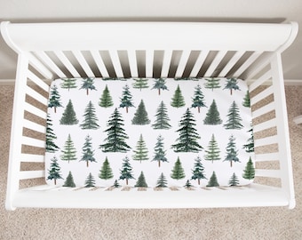 pine tree crib sheet
