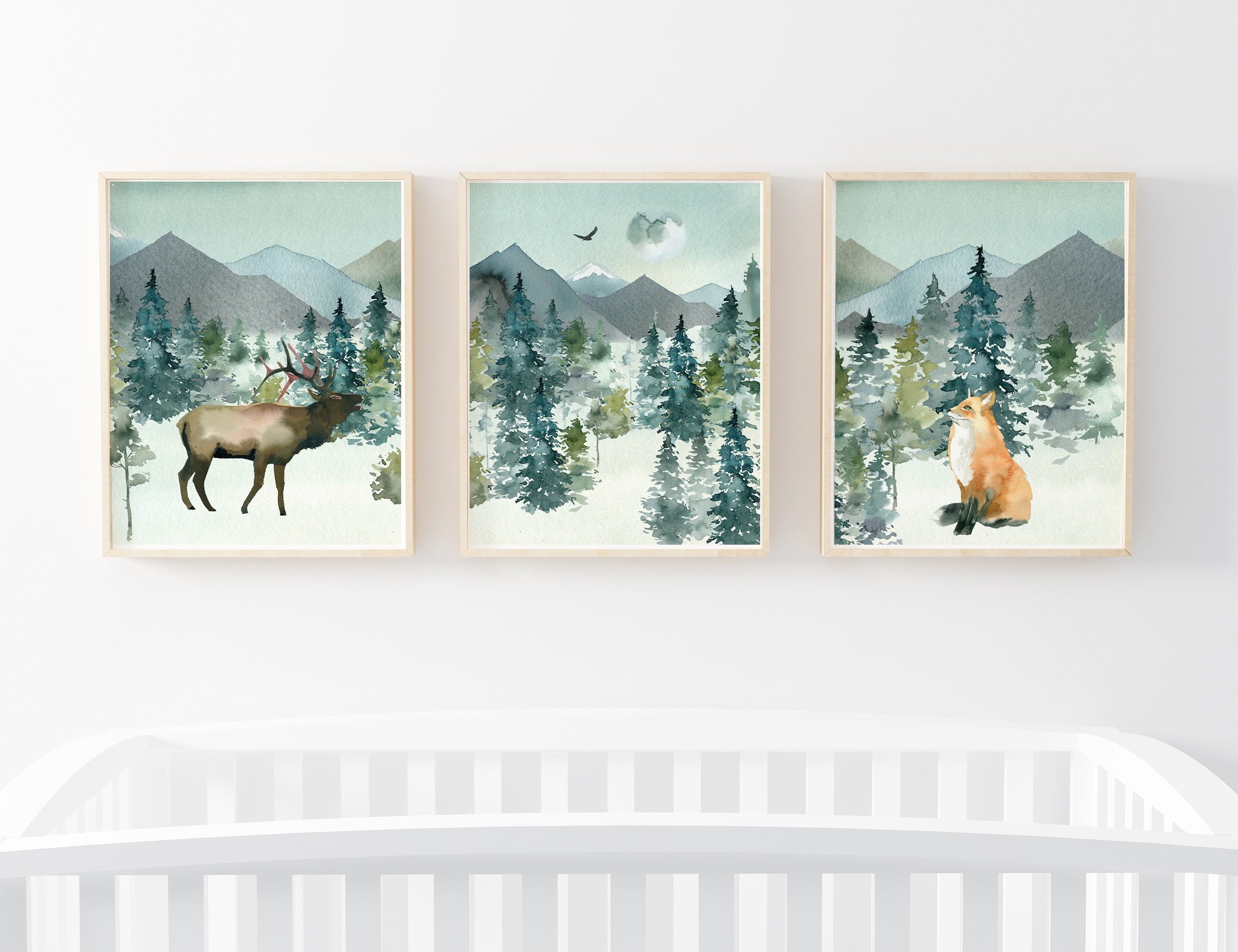 Forest Wall Art. Woodland nursery decor Wall Prints for Boys Etsy