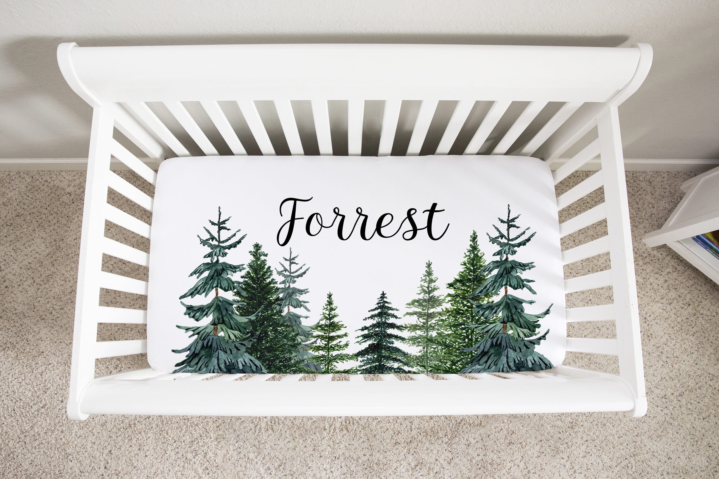 Personalized Woodland Tree Crib Sheet Woodland Crib Bedding Etsy