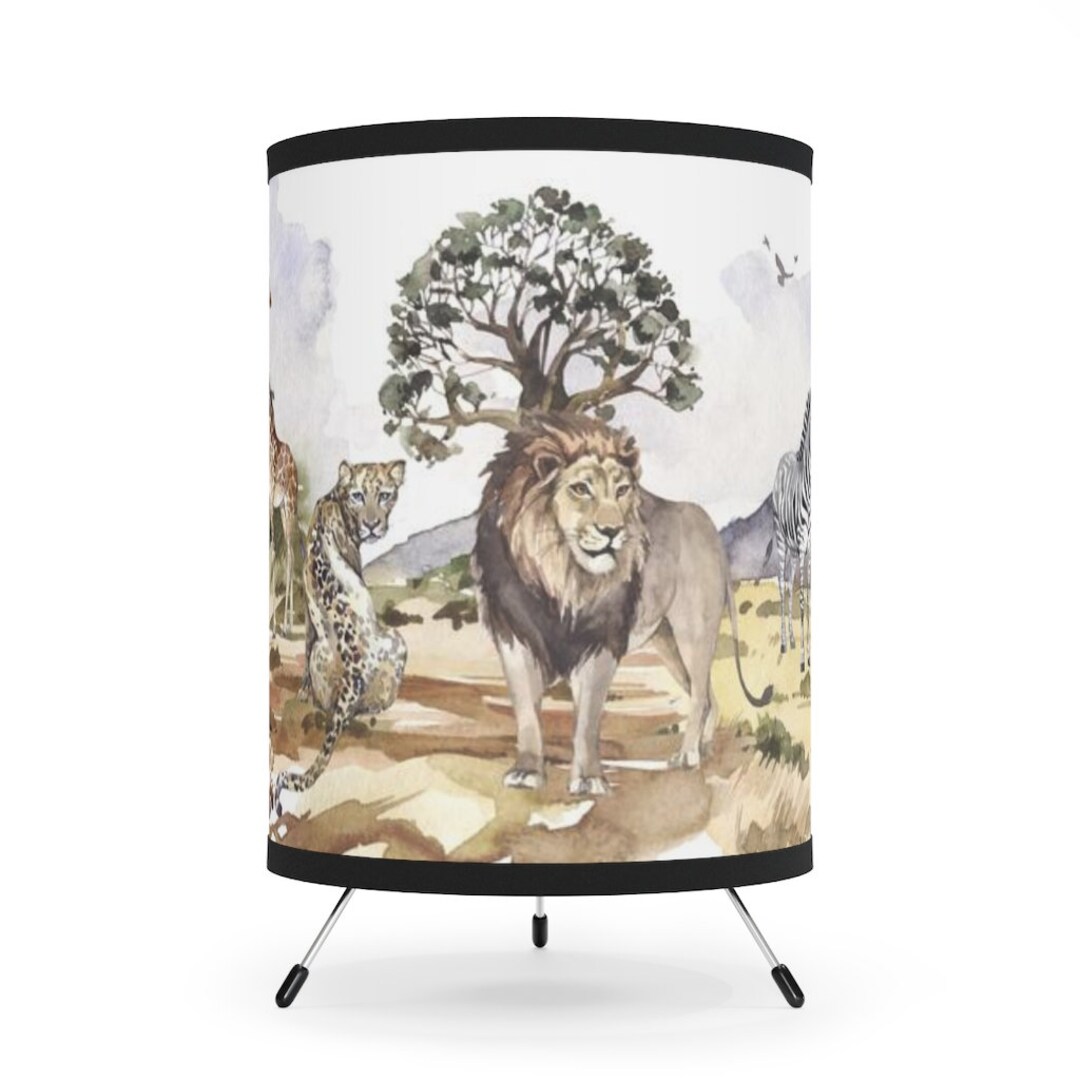 Safari Table Lamp, Jungle Nursery Decor, Safari Animals Baby Room Decor, Kids Room Lamps