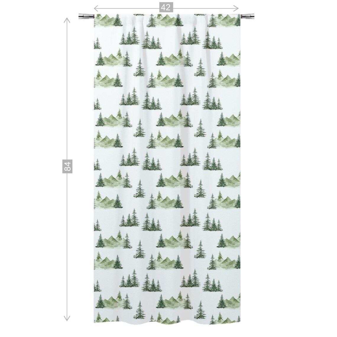 Pine Tree and Mountains Curtain Wildlife Curtain Forest Etsy