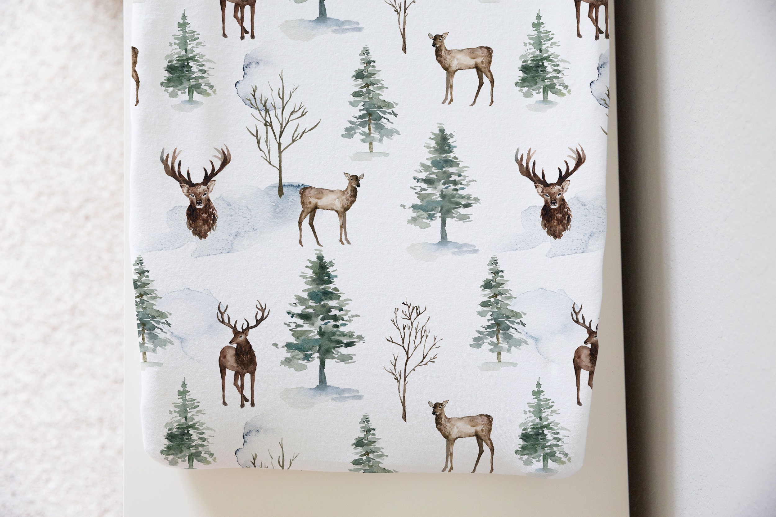 Deer Changing Pad Cover Woodland Baby Gifts Wilderness Etsy
