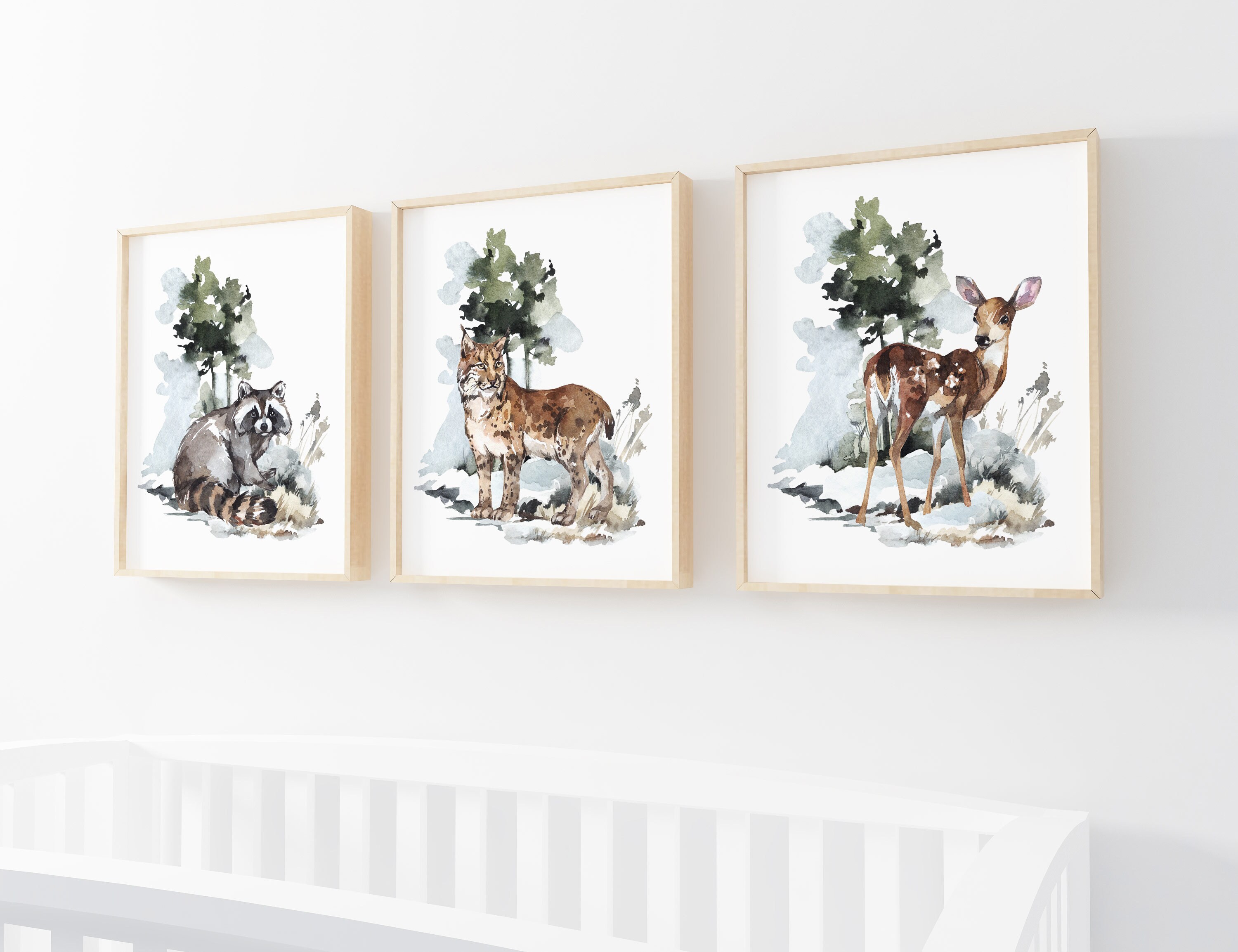 Forest Animals Wall Art Woodland Prints Woodland Nursery Etsy