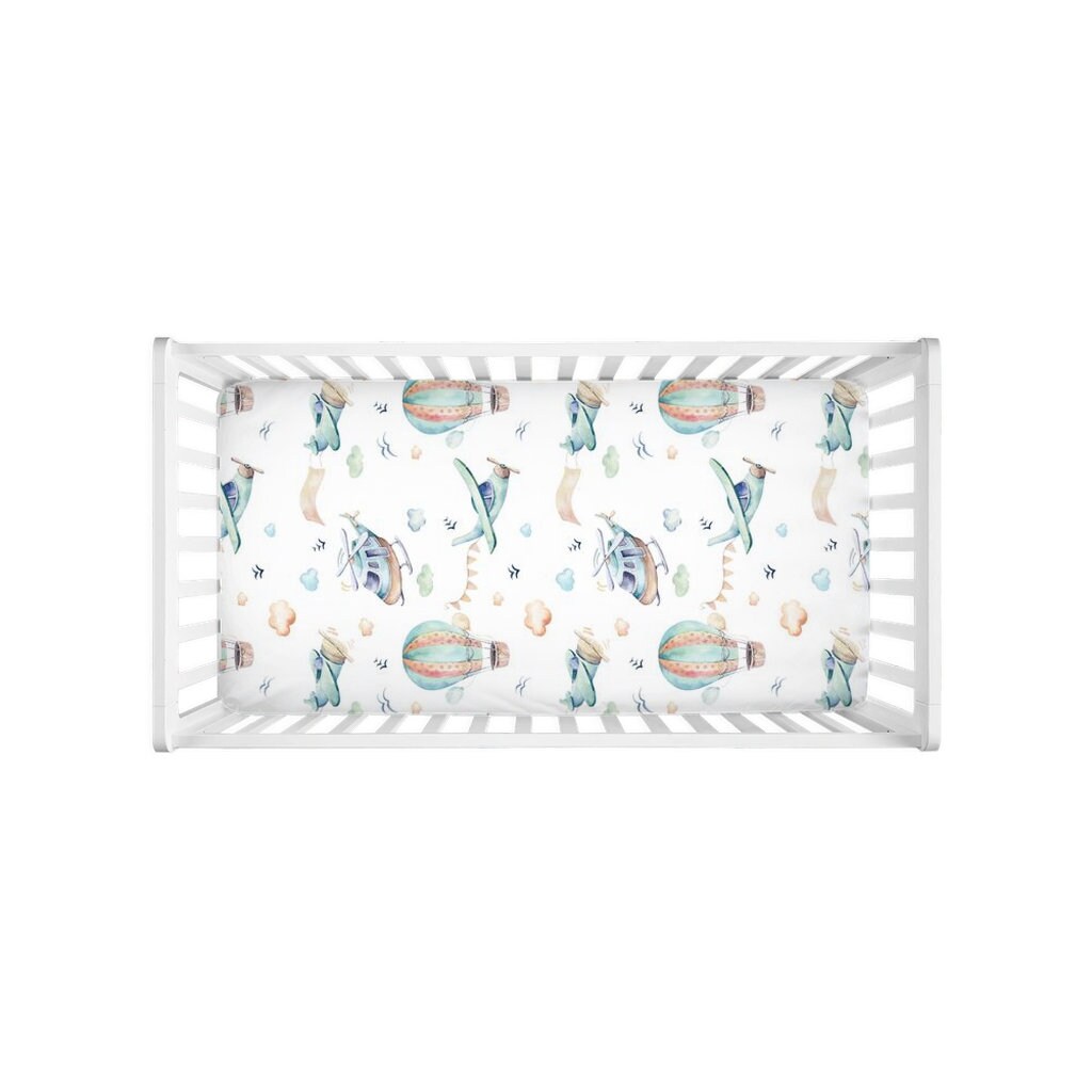 Airplane Crib Sheet Helicopter Crib Bedding Boy Minky Crib Etsy