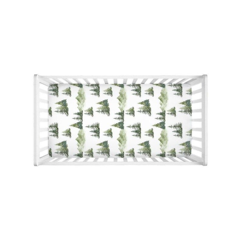 Mountains Crib Sheet Forest Crib Sheet Forest Crib Bedding Etsy