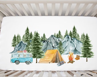 camping themed crib bedding