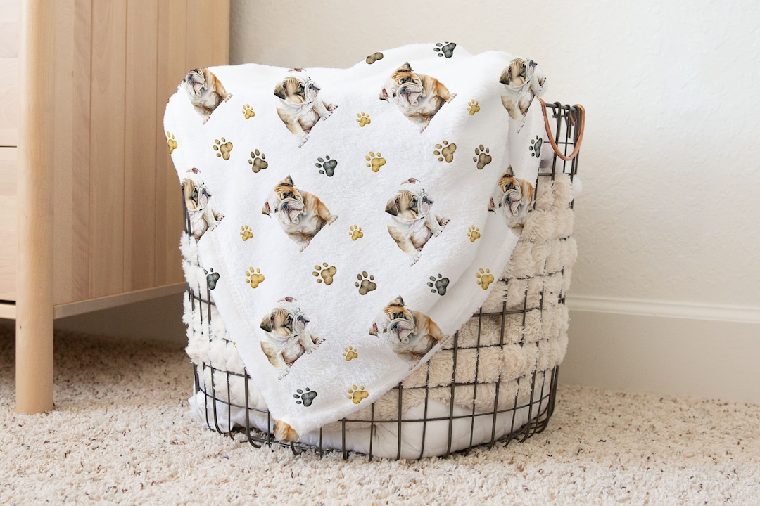 Bulldog Baby Blanket, Dog Baby Blanket, Bulldog Blanket, Bulldog Baby Gift, Dog Blanket, Dog