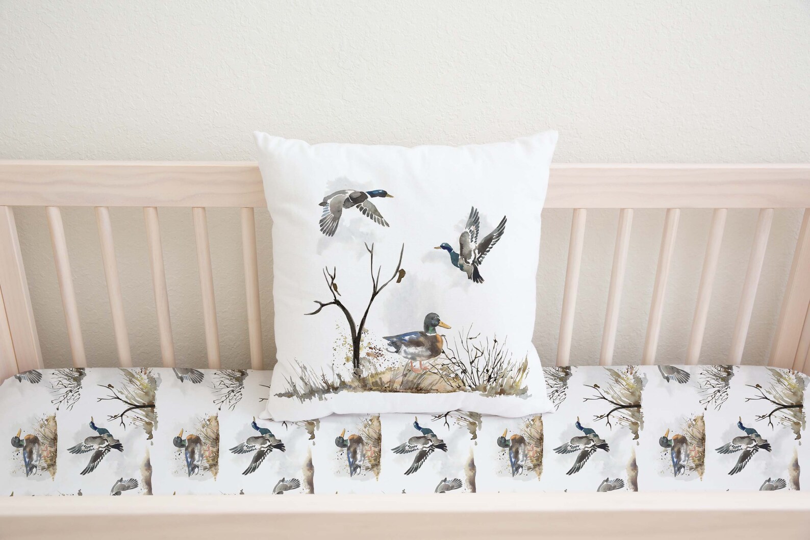 Mallard Ducks Pillow Cover Duck Hunting Pillow Ducks Nursery Etsy