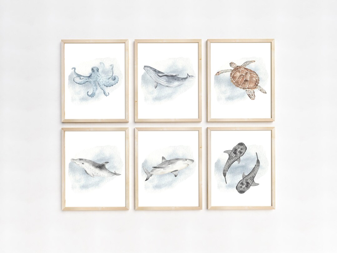 Under The Sea Nursery Prints Ocean Baby Room Decor Underwater Animals Under The Sea Nursery Prints Ocean Baby Room Decor Underwater Animals
