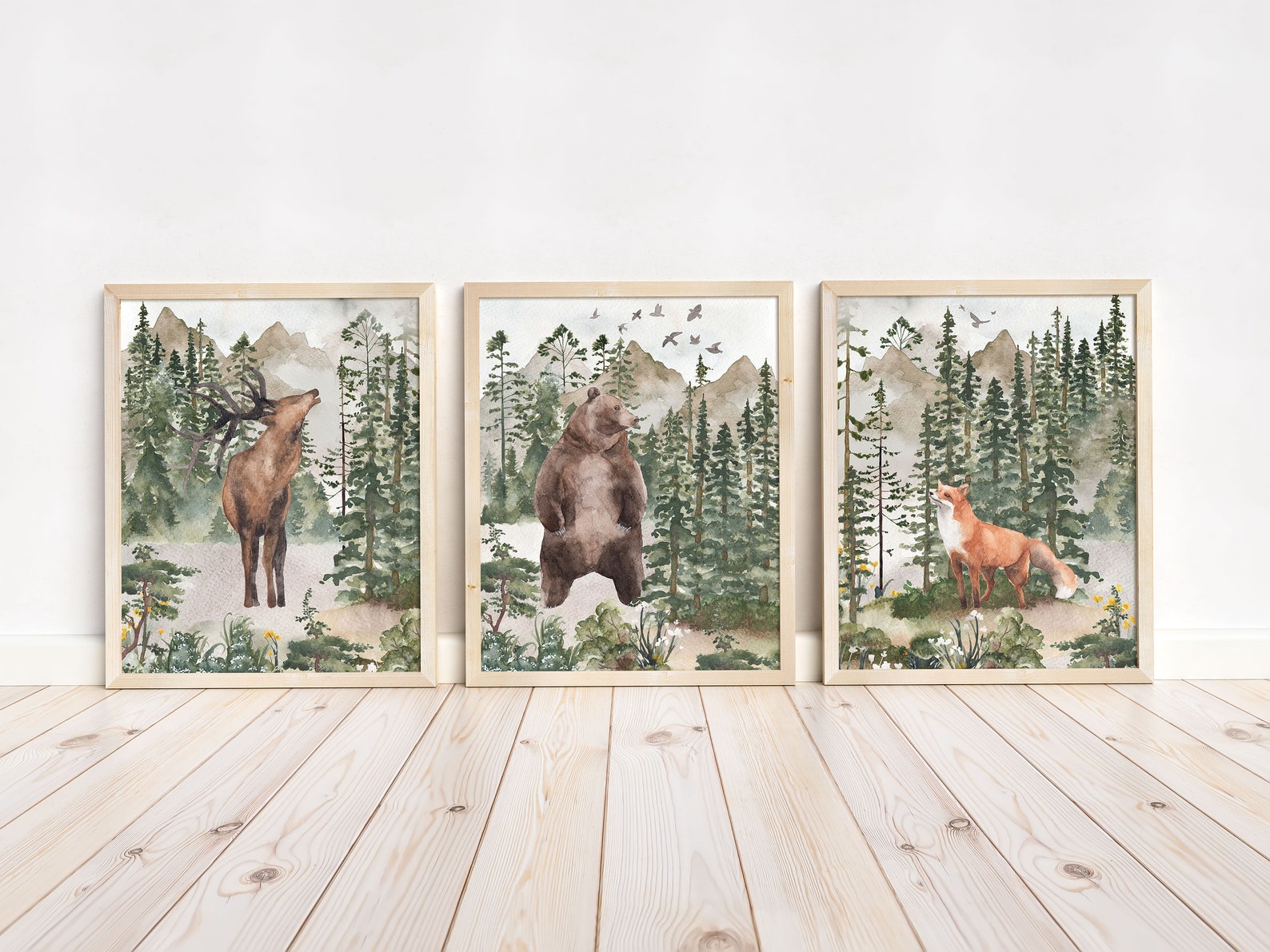 Forest Wall Art Woodland Animals Nursery Decor Wall Prints - Etsy