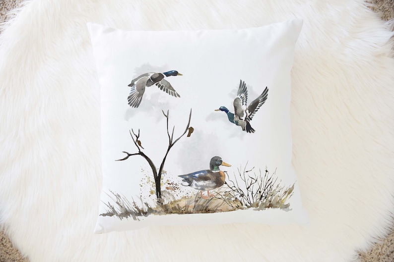 Mallard Ducks Pillow Cover Duck Hunting Pillow Ducks Nursery Etsy