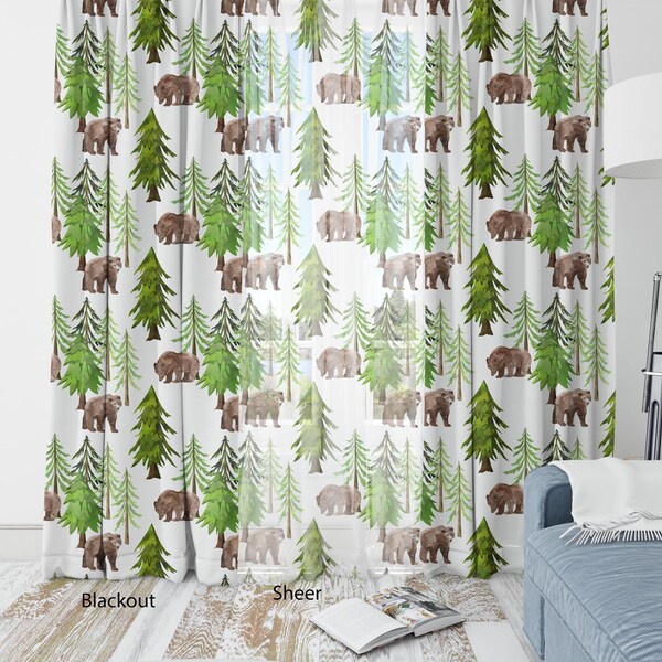 Forest Woods Window Curtains Etsy