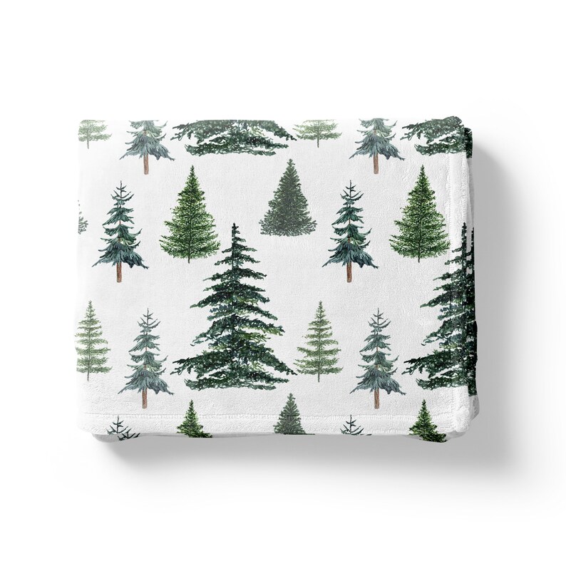 Forest Blanket Pine Tree Blanket Forest Nursery Woodland Etsy