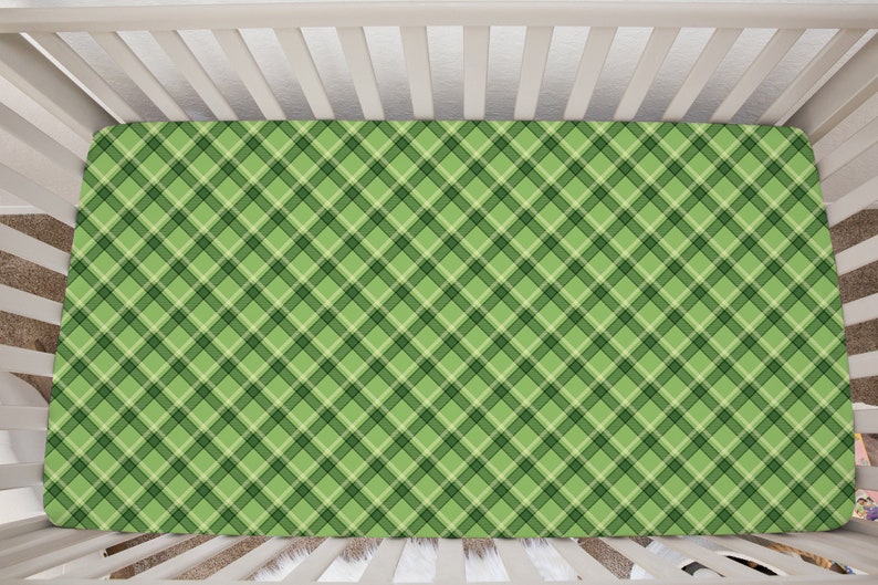 plaid crib sheet