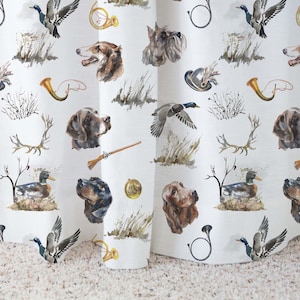 Hunting Curtains, Ducks and Dogs Hunting curtains, Hunting Nursery Decor, Mallard Duck Hunting Curtains, Baby Boy Room Curtains - Hunter