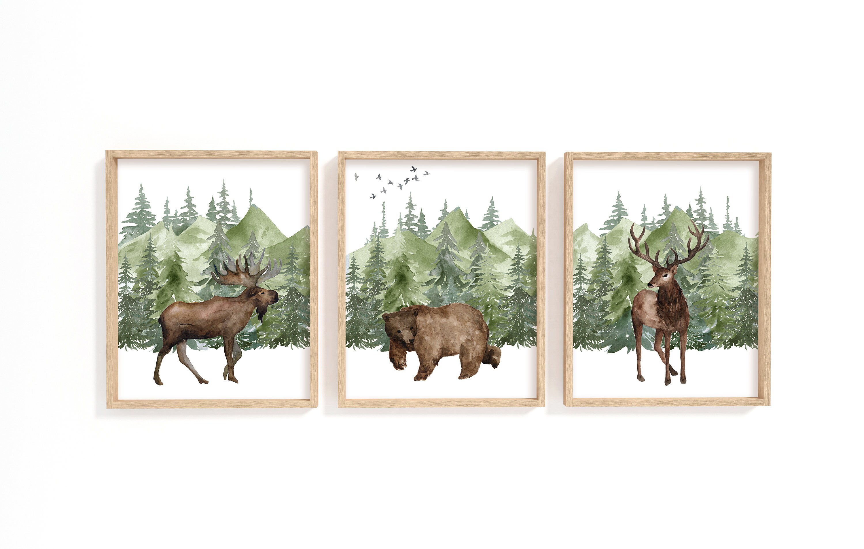 Woodland Nursery Wall Art Forest Wall Decor Wall Prints for Etsy