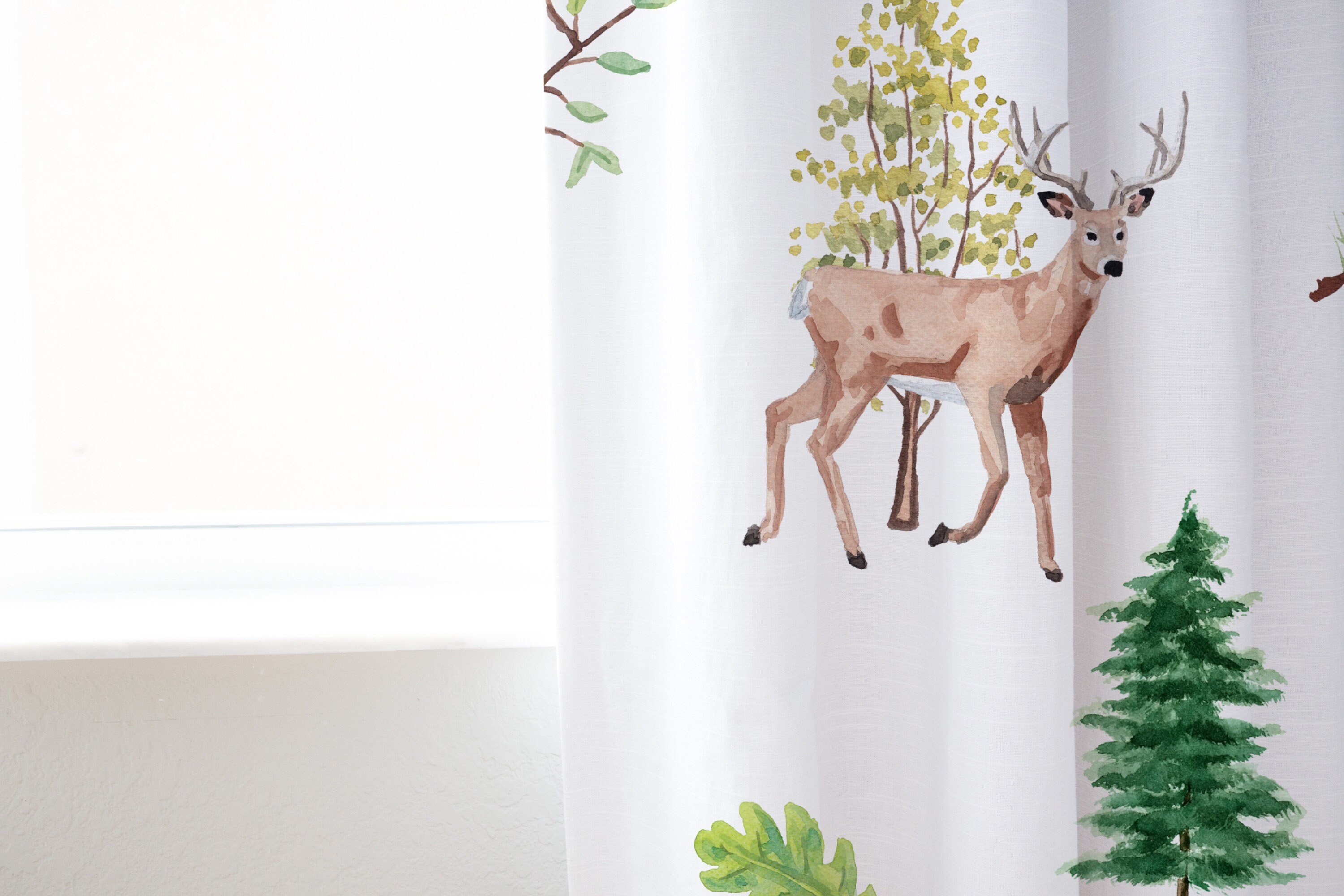 Woodland animals curtains Wildlife Curtain Forest animals Etsy
