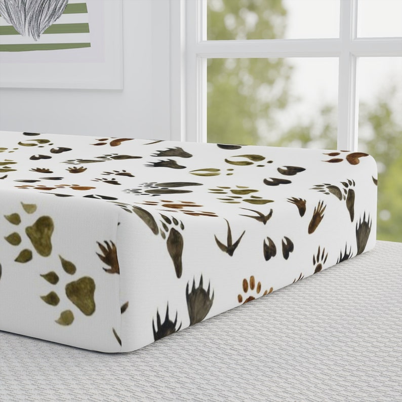 Animal Tracks Changing Pad Cover Woodland Changing Pad Etsy