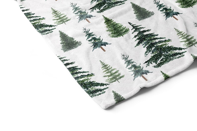 Forest Blanket Pine Tree Blanket Forest Nursery Woodland Etsy